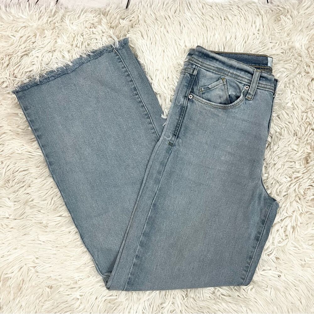 Kensie The Kaya High Rise Wide Leg Raw Hem Jeans Size 6/28